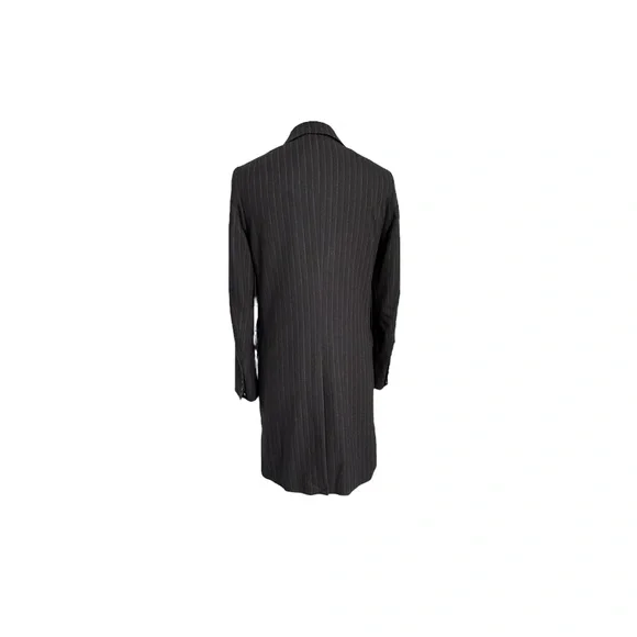 ALLSAINTS Brock Pinstripe Black Cotton Blend Men's Long Coat, sz 34